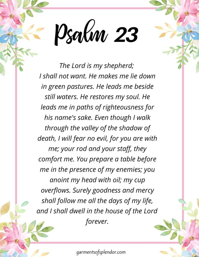 Praying Psalm 23 For Direction (With Free Printables) - intended for Printable Free Printable Psalm 23