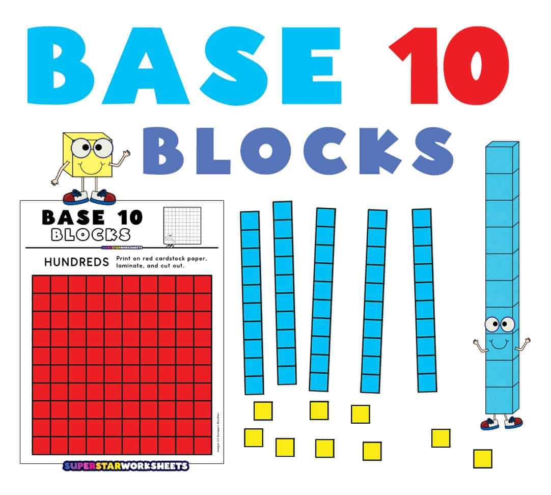 Printable Base 10 Blocks - Superstar Worksheets in Printable Base Ten Blocks Free
