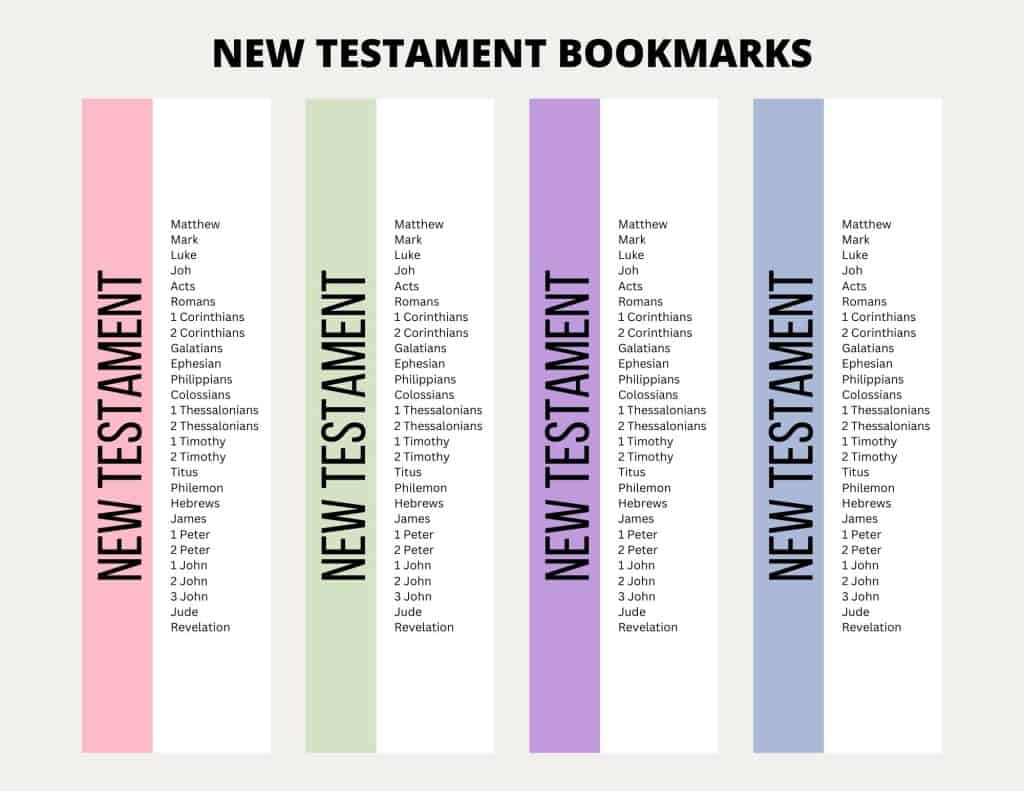 Printable Bible Bookmarks - Printable Party Favors regarding Books Of The Bible Bookmark Printable