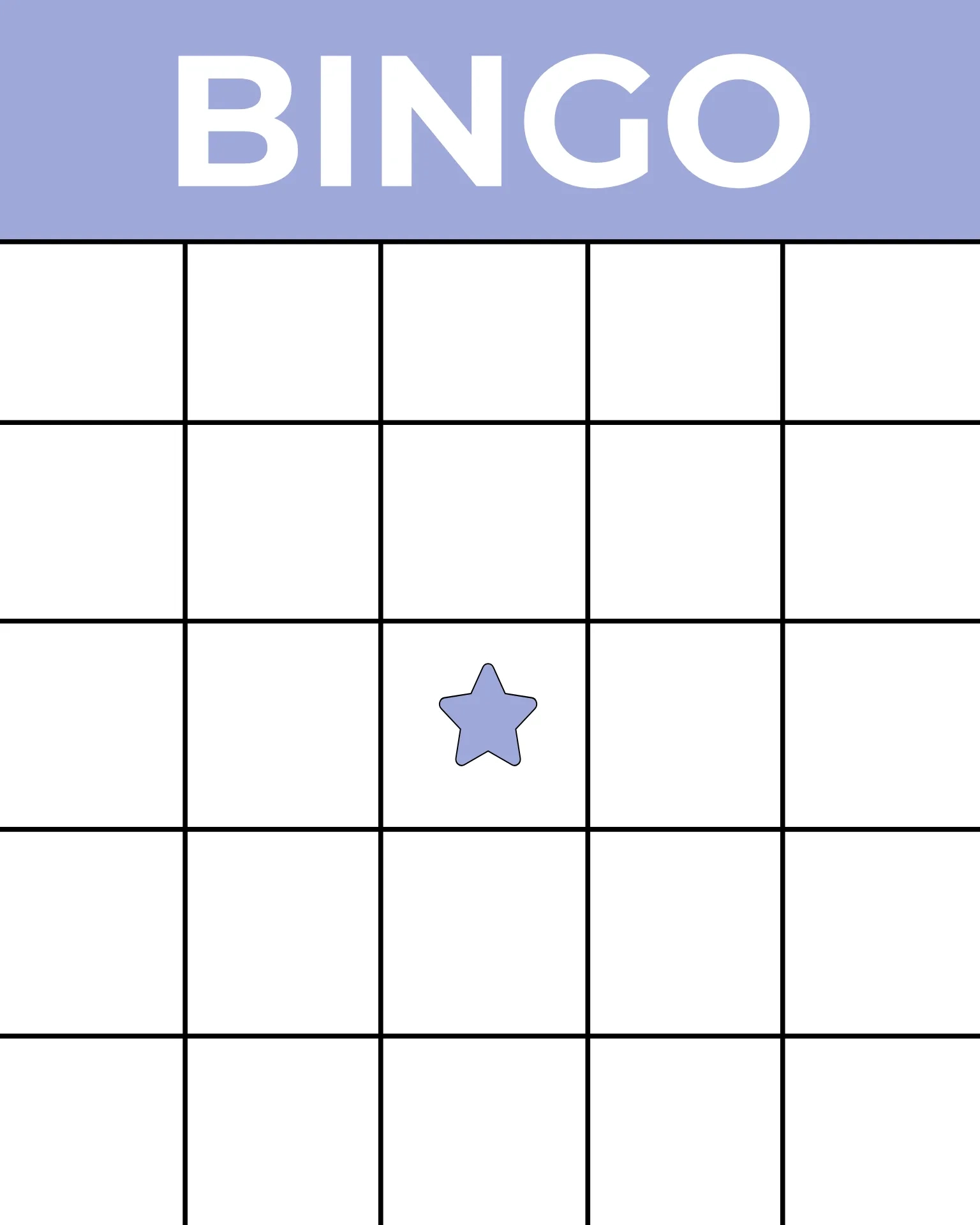 Printable Bingo Card Template — Kapwing throughout Blank Bingo Card Free Printable