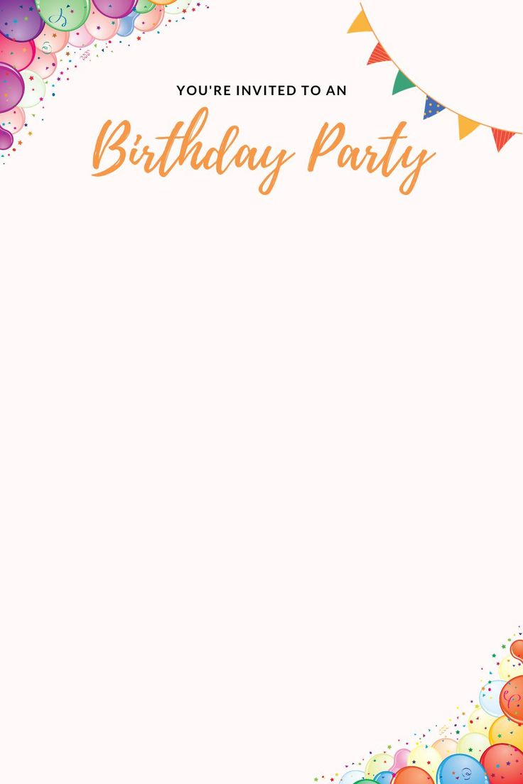 Printable Birthday Party Invitation Card Blank Template Free Pdf within Blank Free Printable Birthday Invitations