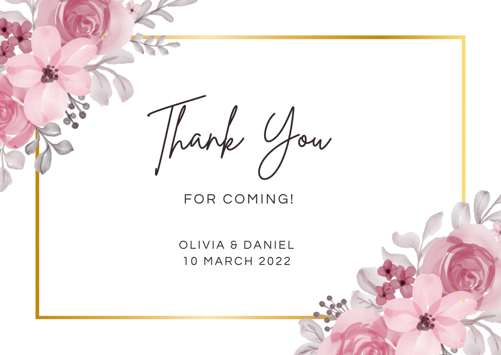 Printable, Customizable Thank You Card Templates | Canva within Printable Thank You Card Template