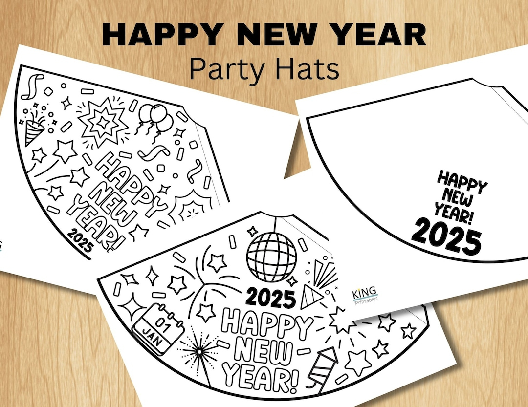 Printable Happy New Year Hat, 2025 Kids Activities, New Years regarding Happy New Year Hat Printable