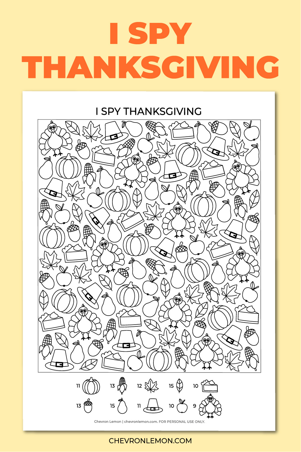 Printable I Spy Thanksgiving Game - Chevron Lemon pertaining to Thanksgiving I Spy Free Printable