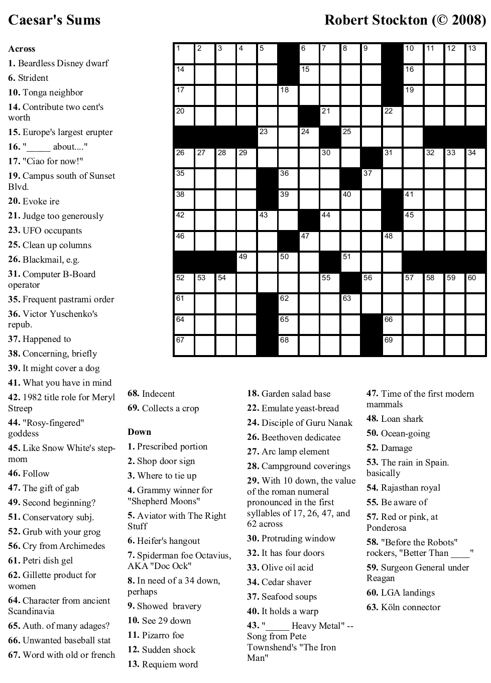 Printable La Times Crossword Puzzle - Printable Templates inside Free Printable La Times Crossword Puzzles