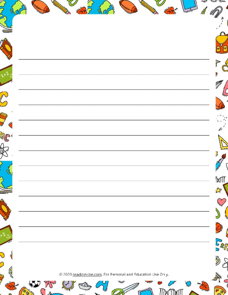 Printable Lined Paper - Over 100 Writing Paper Designs throughout Lined Paper For Writing Printable