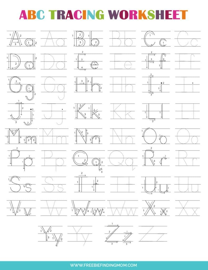 Printable Preschool Tracing Worksheets: Alphabet pertaining to Free Printable Alphabet Tracing Sheet
