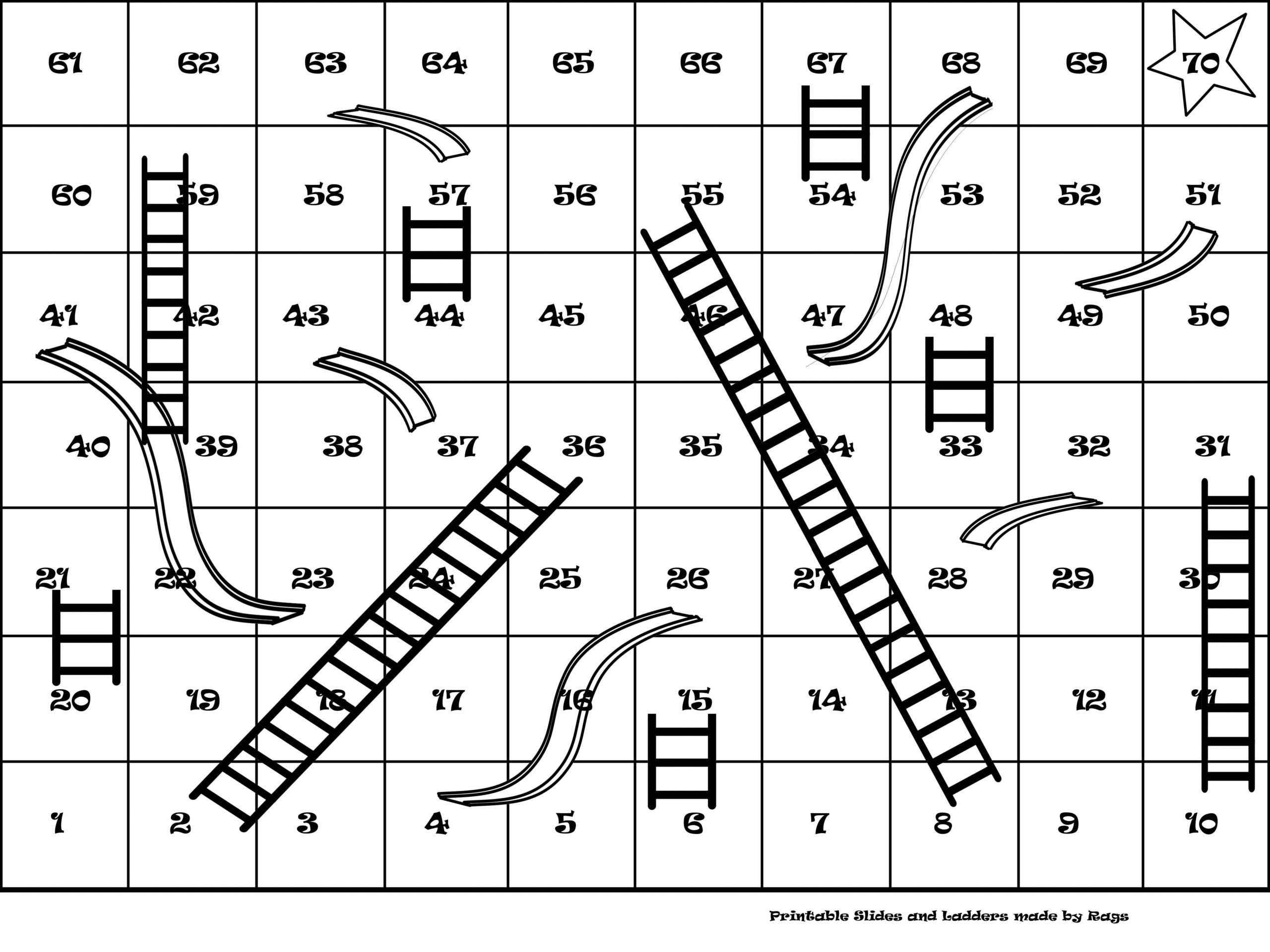 Printable Slides And Ladders Prints On 4 Sheets Of Paper. You Can inside Printable Chutes and Ladders Game