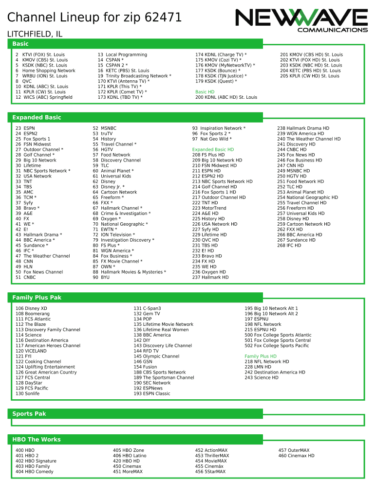 Printable Spectrum Channel Guide: Fill Out & Sign Online | Dochub in Printable Tv Guide For Spectrum