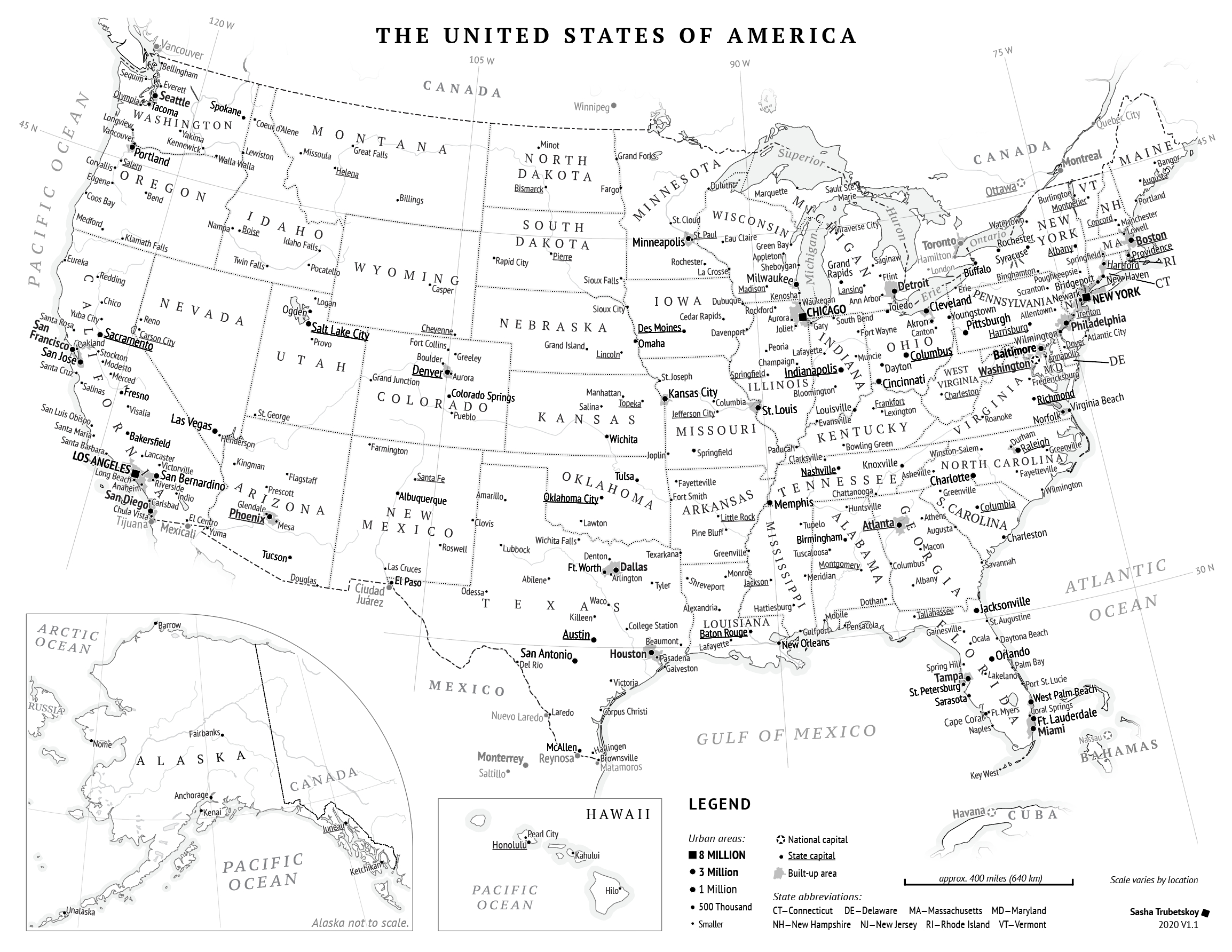 Printable United States Map | Sasha Trubetskoy with United States Map Labeled Printable