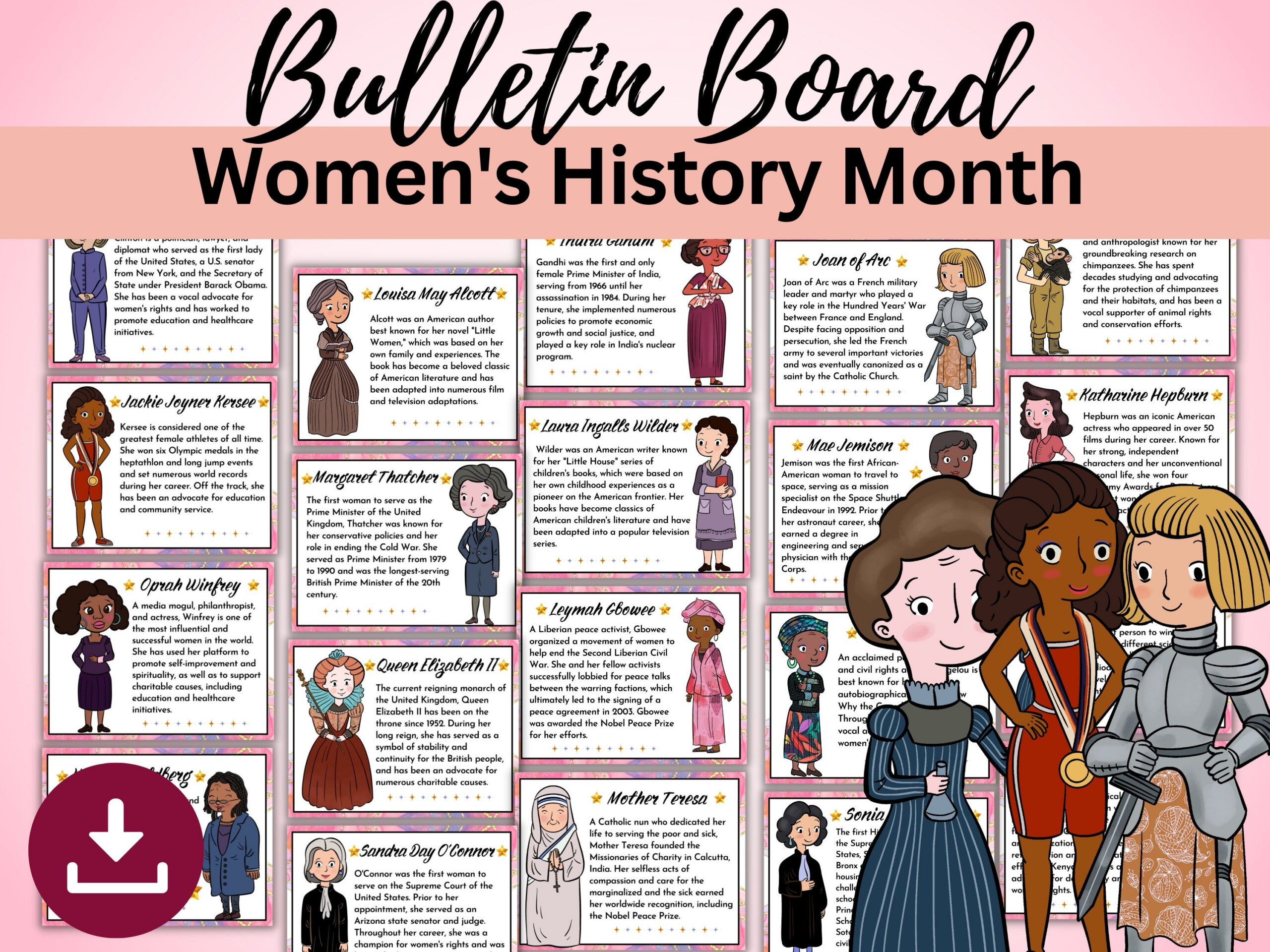 Printable Women'S History Month Biographie Pinnwand | Berühmte for Women's History Month Printables