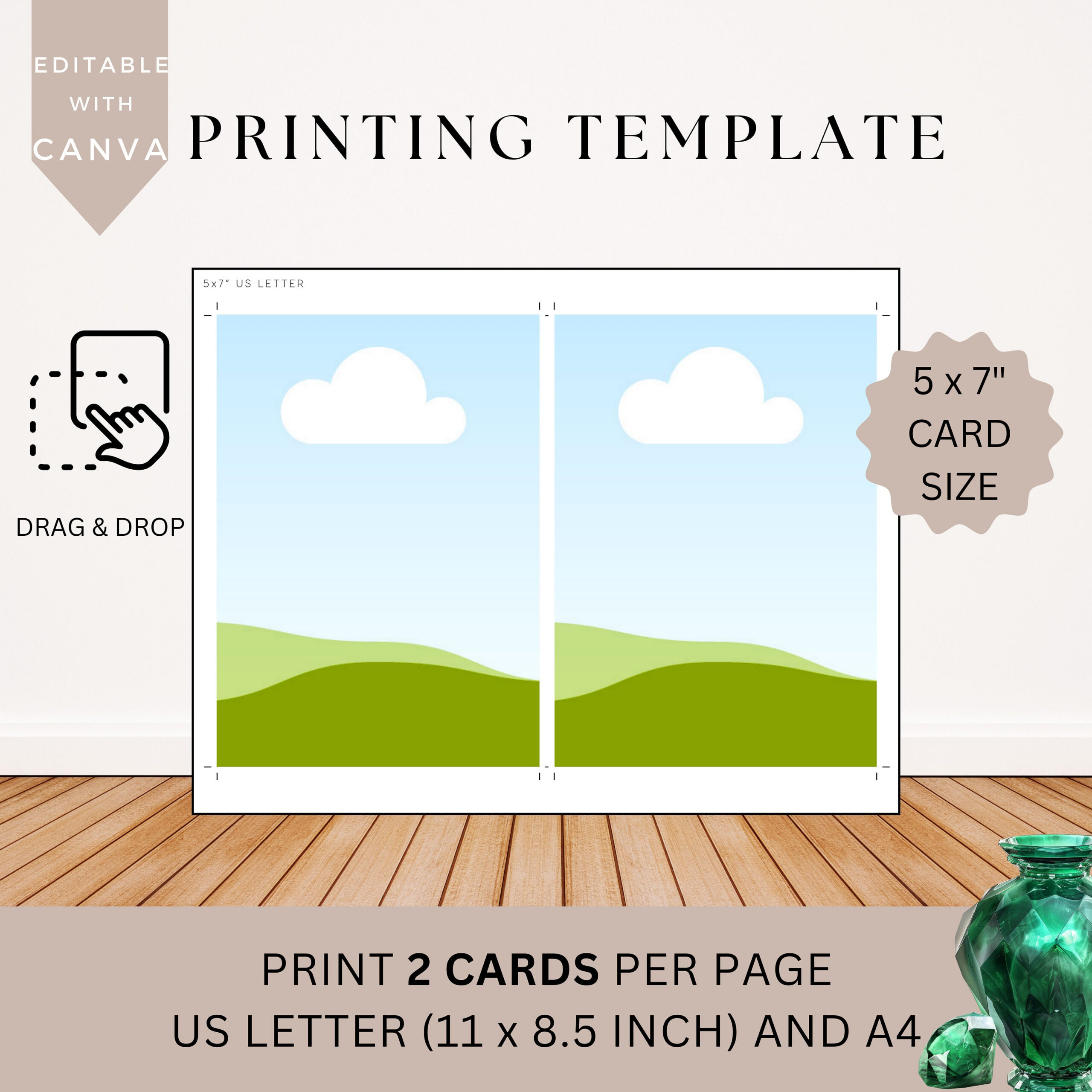 Printing Template 5 X 7 Inch Print And Cut Canva Multi Page inside 5 X 7 Printable Cards
