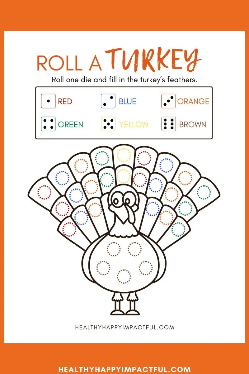 Roll A Turkey Dice Game Free Printable (Gobble Up The Fun!) for Roll A Turkey Dice Game Free Printable