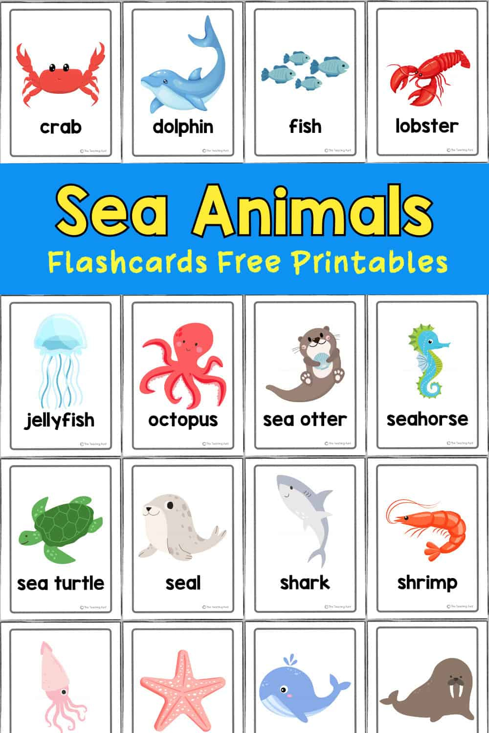 Sea Animals Flashcards - The Teaching Aunt in Printable Images of Sea Animals