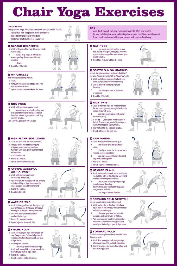 Senior Chair Yoga Exercises | Chair Pose Yoga, Chair Yoga, Yoga in Free Printable Chair Yoga Chart