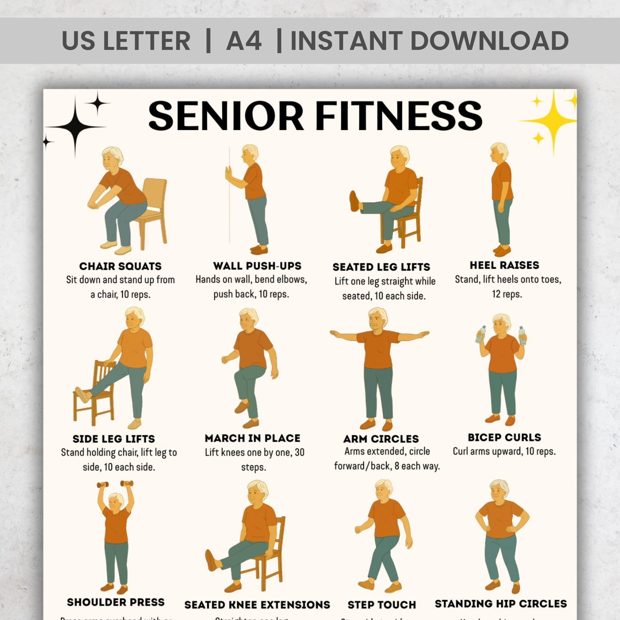 Senior Fitness Printable Pdf, 16 Easy Chair &amp;amp; Standing Exercises with regard to Printable Balance Exercises For Seniors