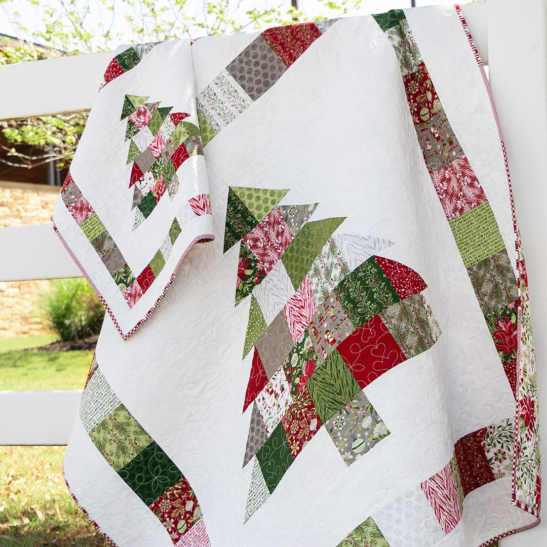 Shortcut Quilt: Charming Christmas - Free Charm Pack Pattern - The for Free Printable Christmas Quilt Patterns Free