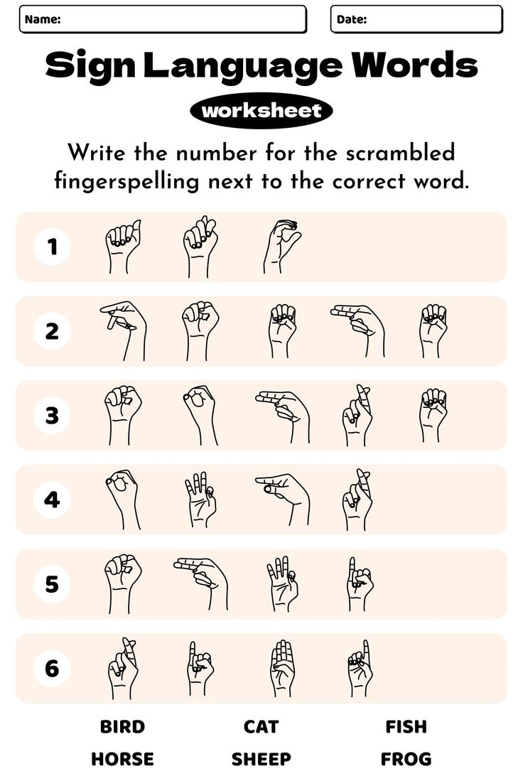 Sign Language Words Worksheets - 10 Free Pdf Printables | Printablee pertaining to Basic Sign Language Words Printable