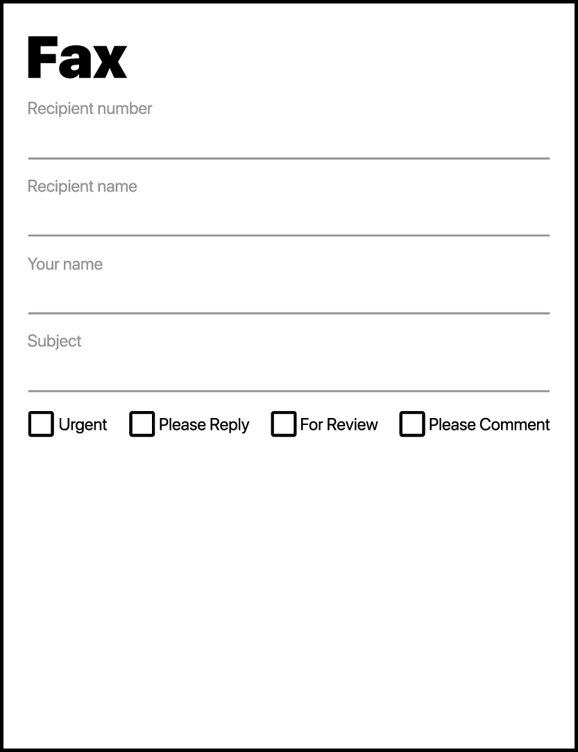 Simple Fax Cover Sheet Pdf Template throughout Fax Cover Sheet Printable