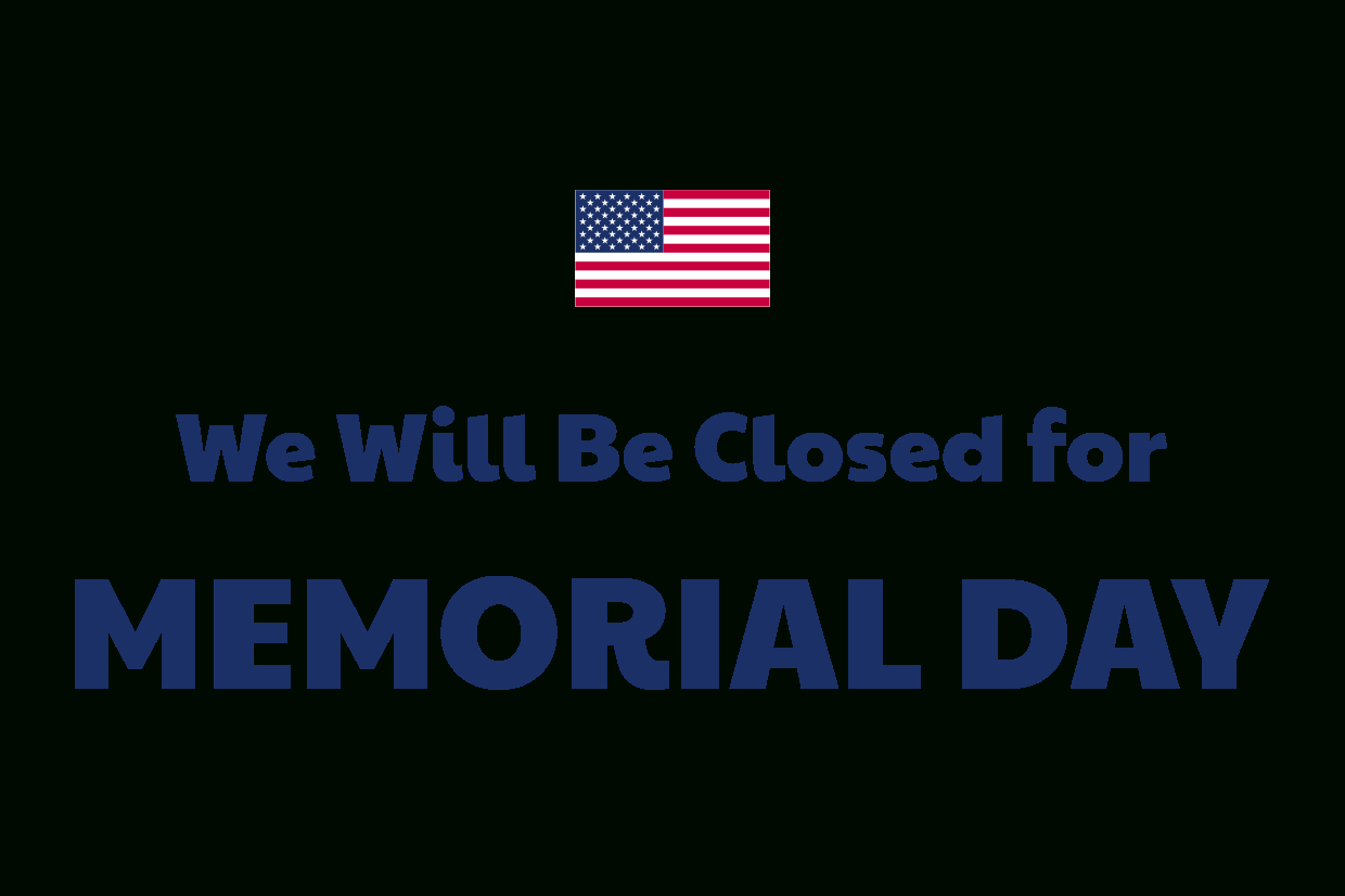 Small Us Flag Icon Memorial Day Closed Sign Template | Square Signs with Printable Closed For Memorial Day Sign