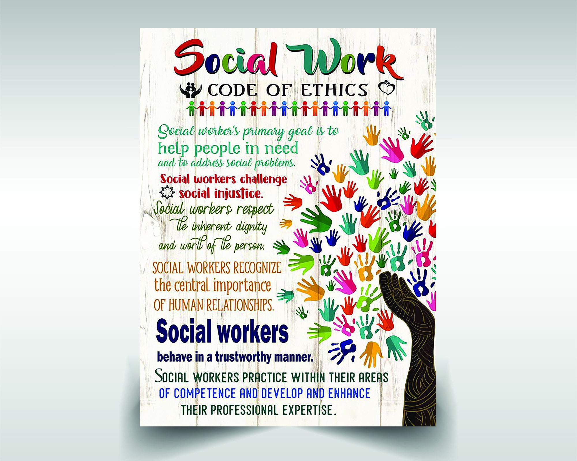 Social Work Code Of Ethics - Etsy intended for Printable Nasw Code Of Ethics