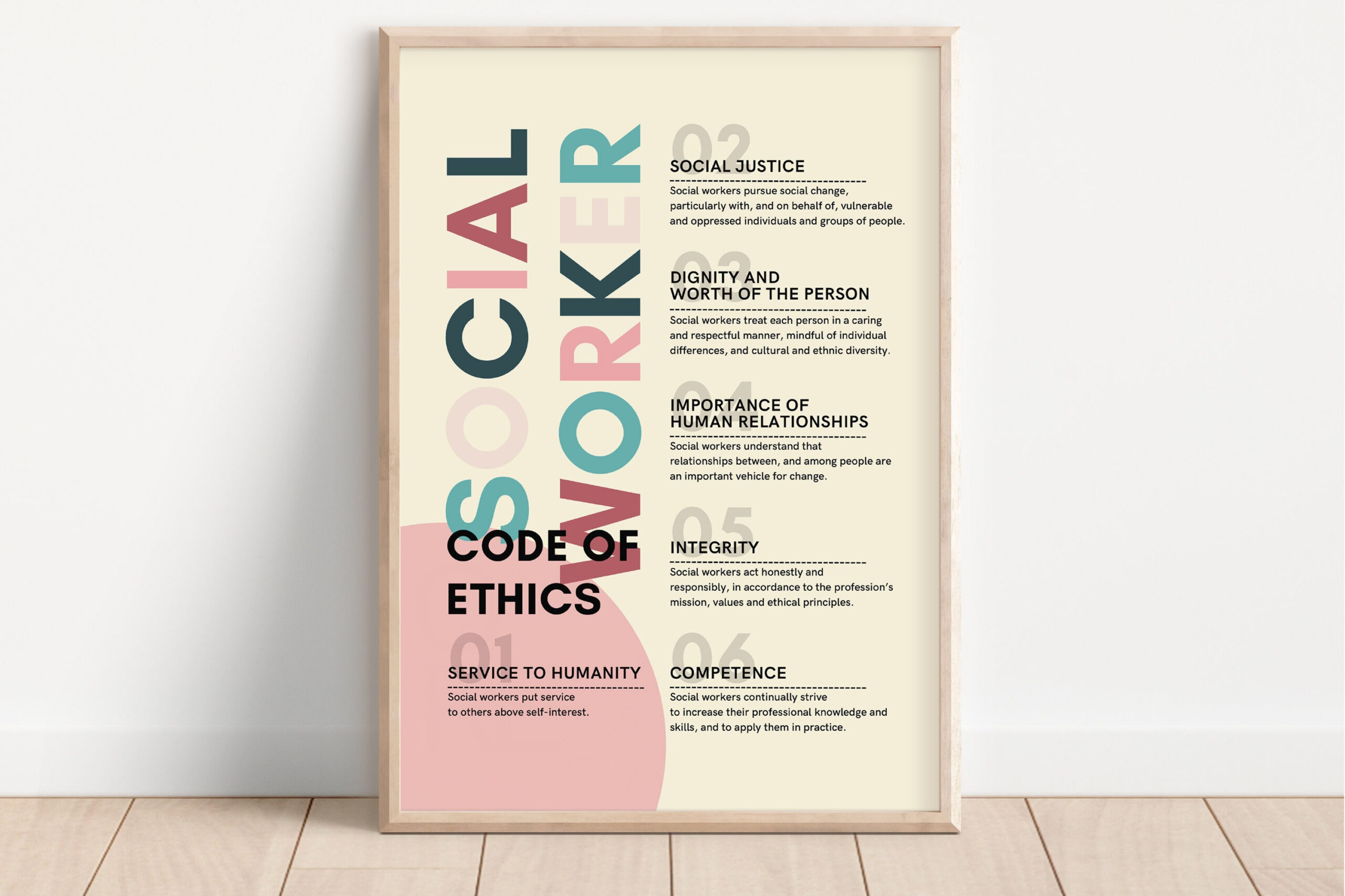 Social Work Office Decor, Social Worker Code Of Ethics, Printable pertaining to Printable Nasw Code of Ethics