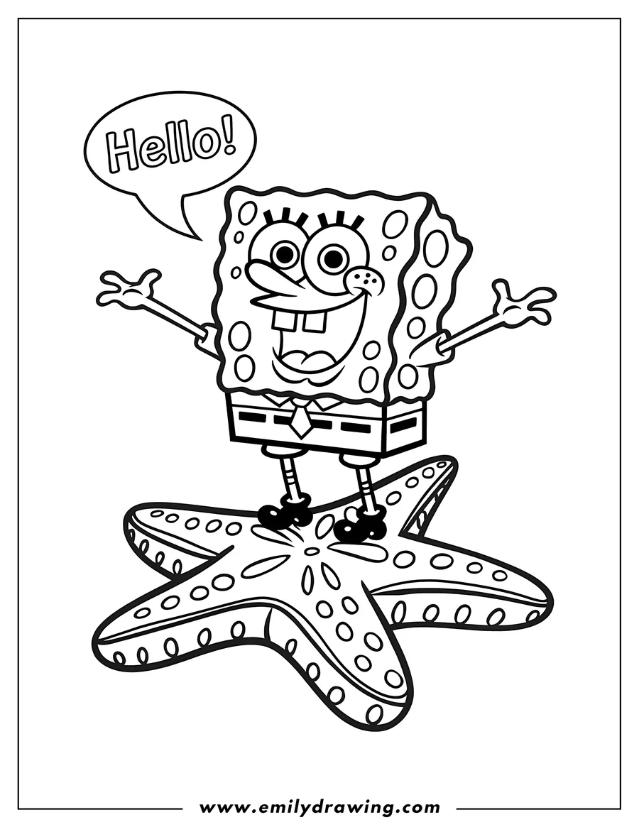 Spongebob Coloring Pages - Emily Drawing inside Printable Picture Of Spongebob Squarepants