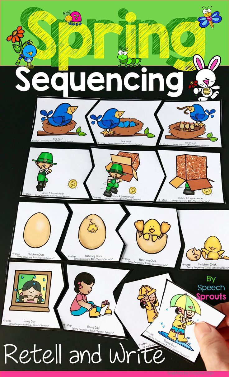 Spring 3-4 Step Sequencing Picture Card Activities With Story for 4 Step Sequencing Pictures Printable Free