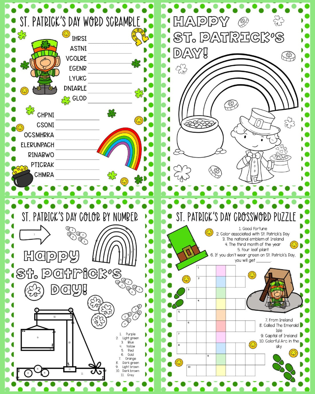 St. Patrick'S Day Activity Sheets - Craftsamanda - Free Printables intended for St Patrick'S Day Printable
