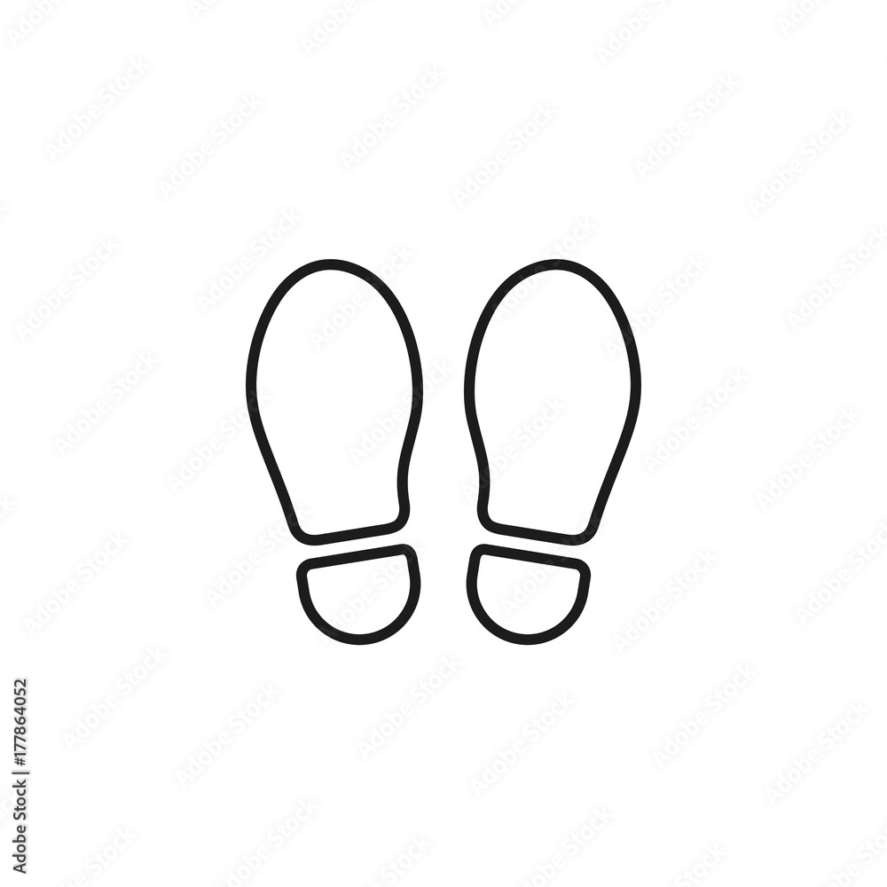 Stock-Vektorgrafik „Footprint Outline Icon Isolated On White intended for Printable Outline of a Footprint