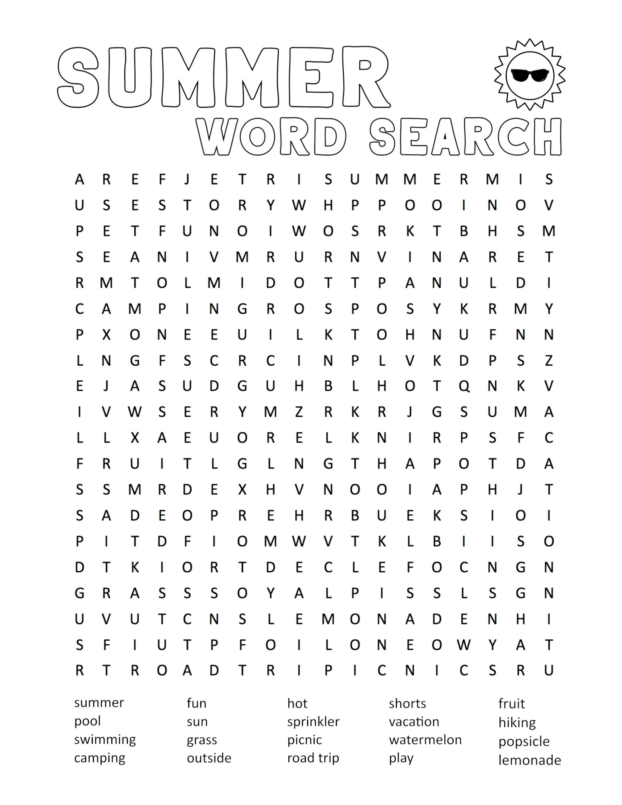 Summer Word Search Printable - Paper Trail Design with Free Printable Summer Word Search
