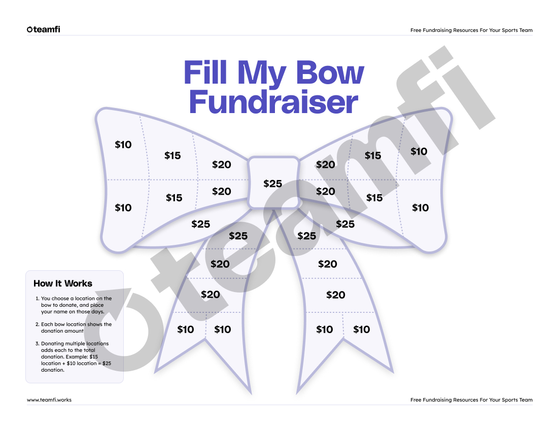 Teamfi Blog | Free Fill My Bow Cheer Fundraiser Template inside Free Printable Printable Cheer Bow Template