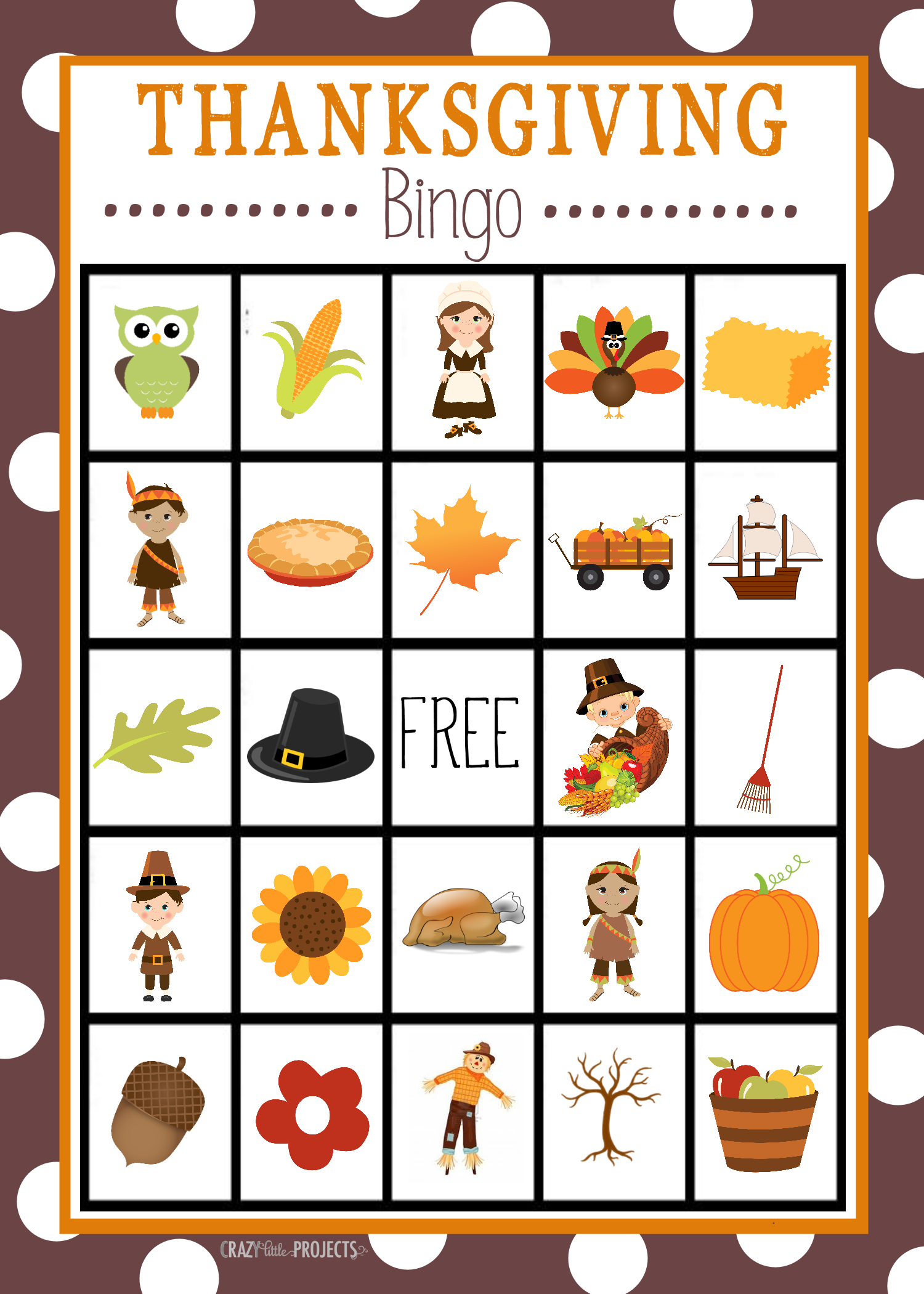Thanksgiving Bingo Game - Crazy Little Projects regarding Printable Bingo Cards For Thanksgiving
