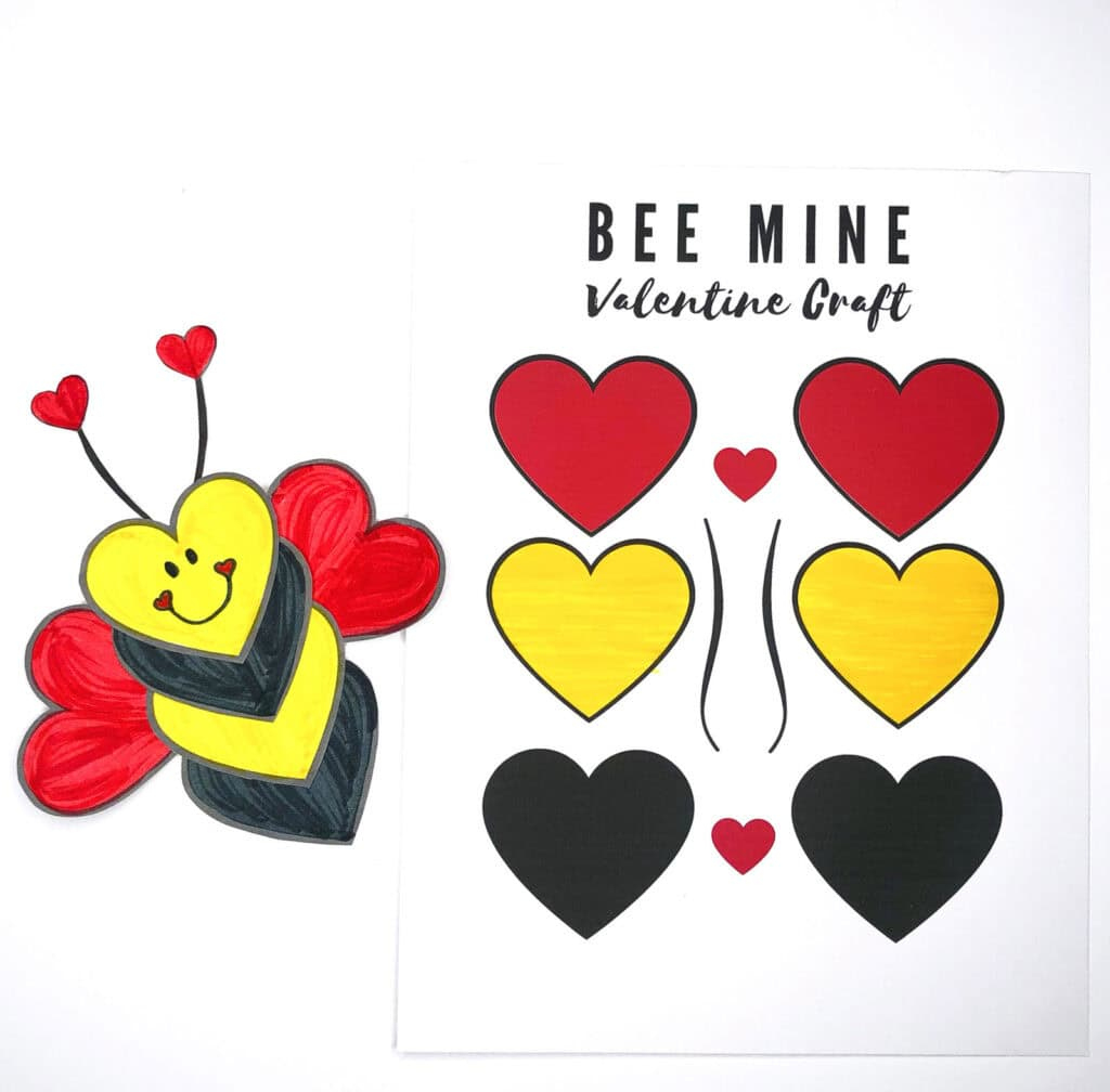 The Best Printable Valentine'S Day Bee Craft - Seasoned Sprinkles with regard to Valentine's Day Crafts Printables