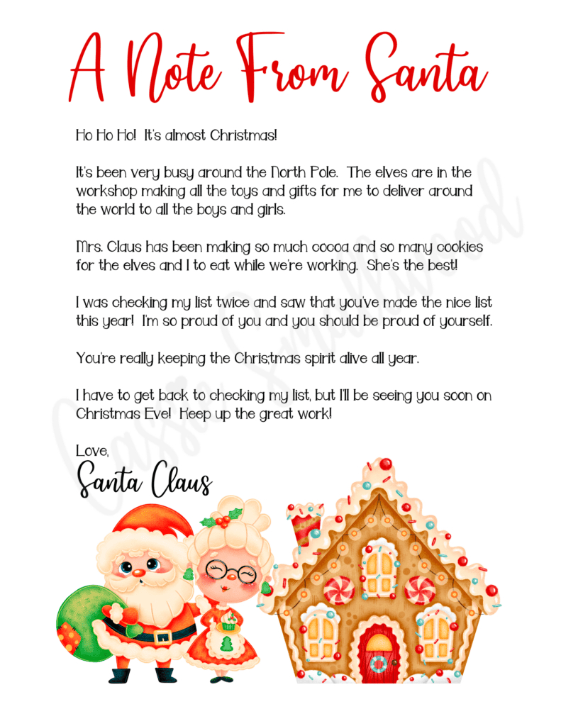 The Cutest Letters From Santa - Cassie Smallwood in Printable Free Letters From Santa
