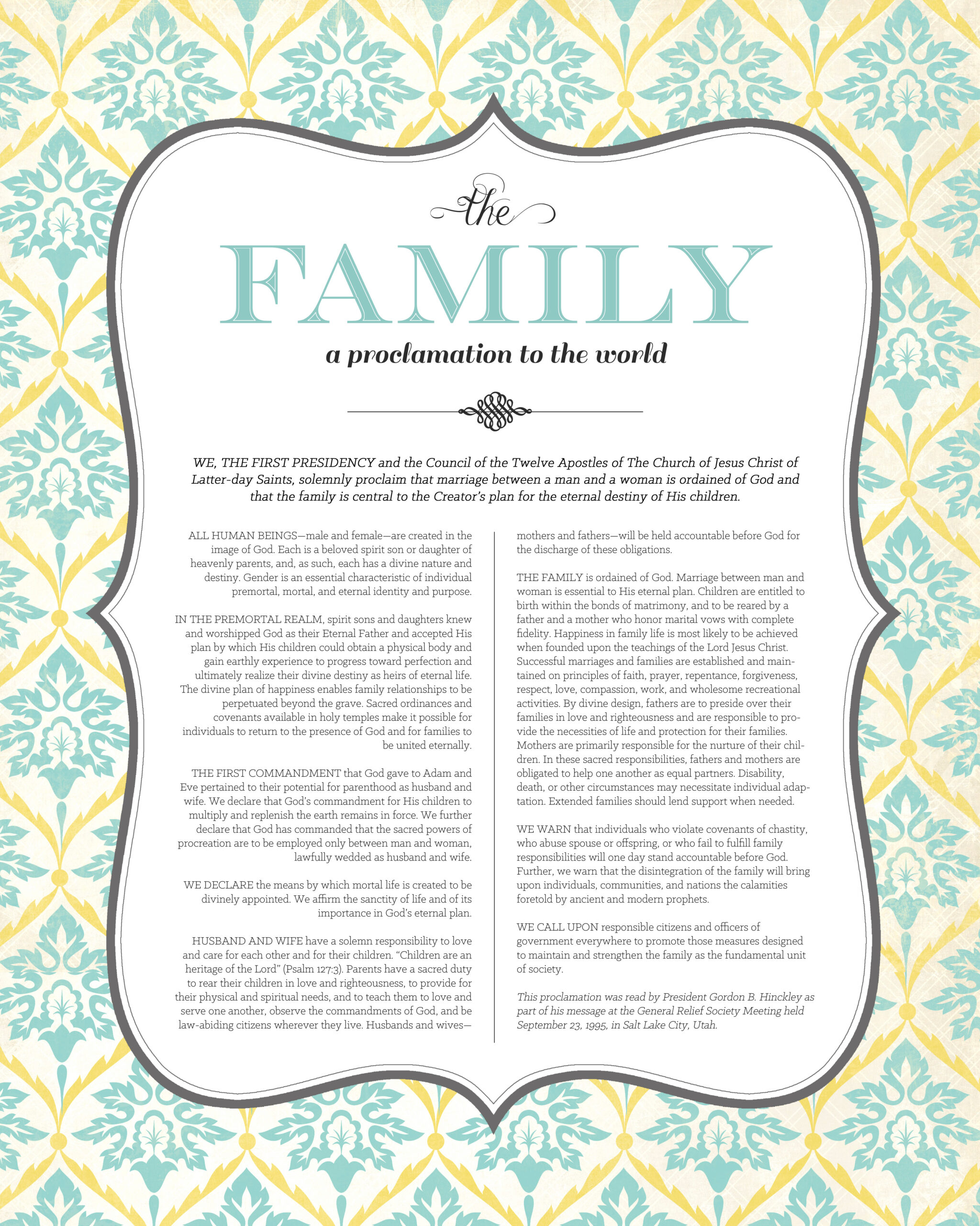 The Family: A Proclamation To The World&amp;quot; Free Lds Printable - It&amp;#039;S regarding A Proclamation to the World Printable