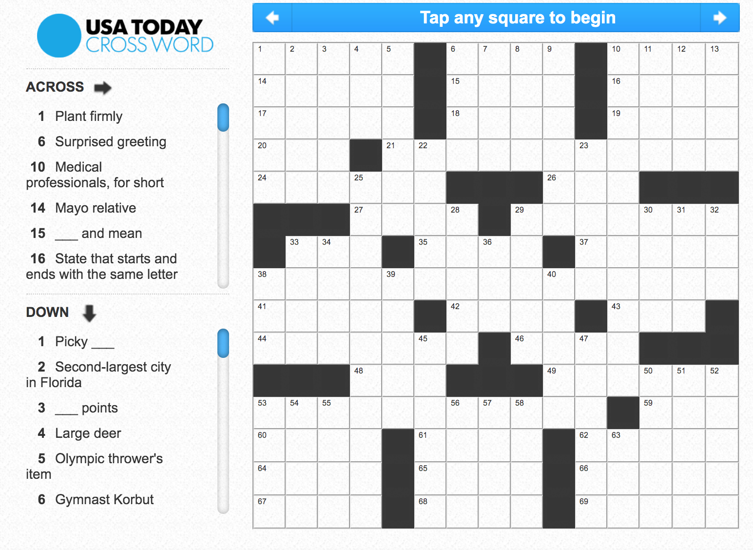 The Kadep Blog: Usa Today Crossword Puzzle with regard to Printable Usa Today Crossword Puzzles