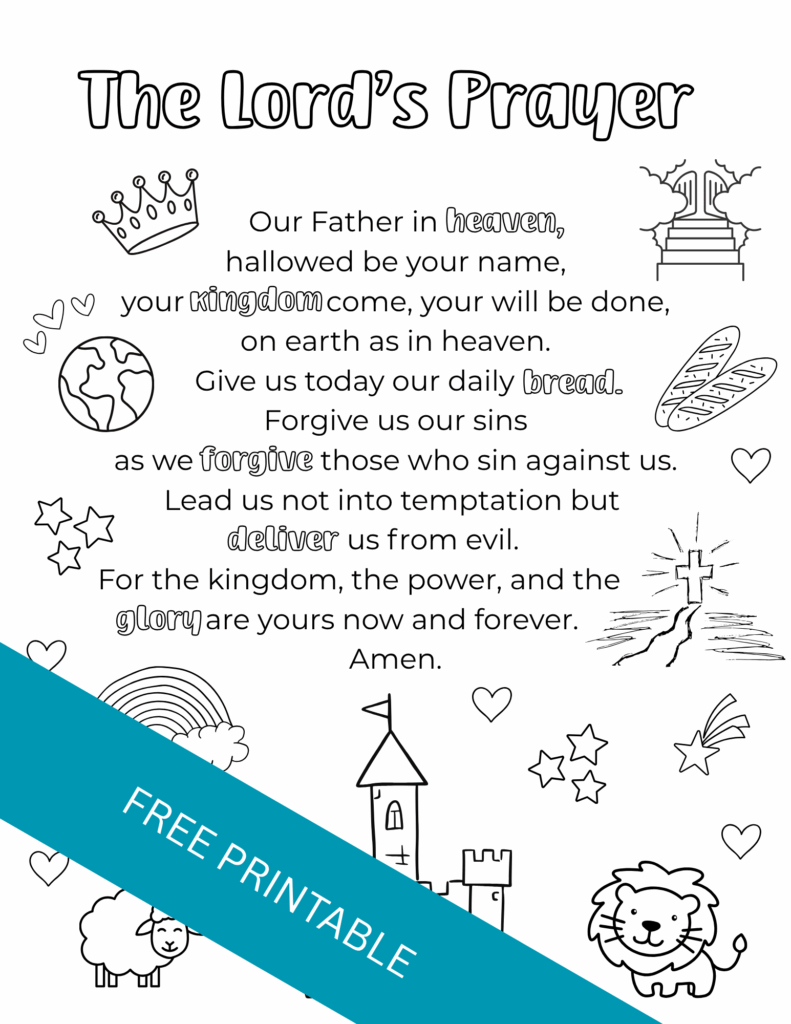 The Lord'S Prayer Printable For Kids - Out Upon The Waters for The Lord's Prayer Kjv Printable