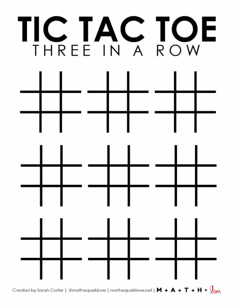 Tic Tac Toe Board Printable (Free Pdf Templates) in Free Tic Tac Toe Printable