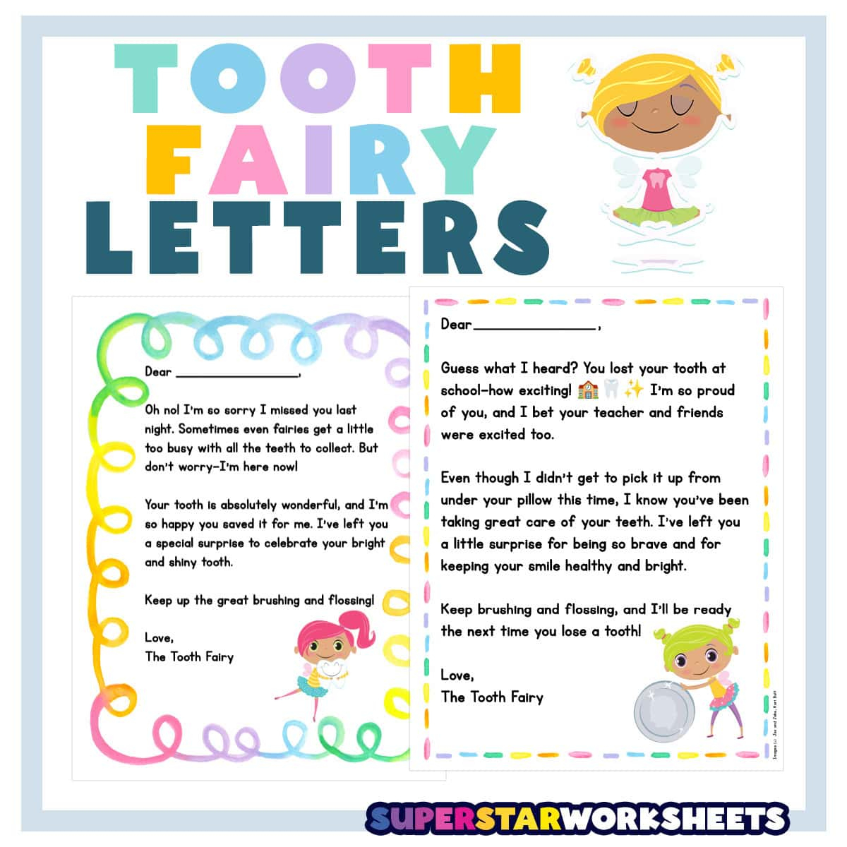 Tooth Fairy Letter (Free Printables) - Superstar Worksheets with regard to Tooth Fairy Note Printable Free
