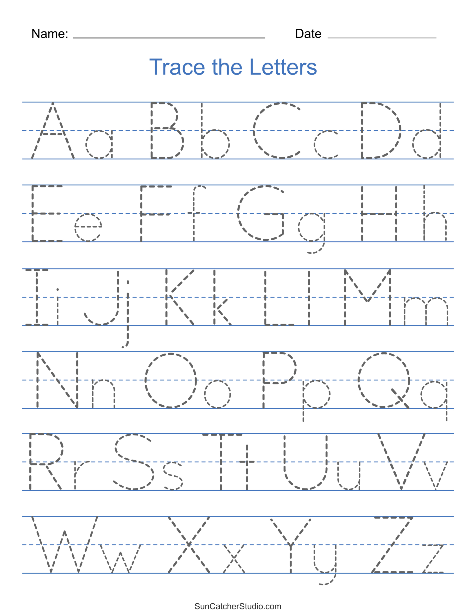 Tracing Alphabet Letters (Printable Handwriting Worksheets) – Diy pertaining to Free Printable Alphabet Letters Worksheets
