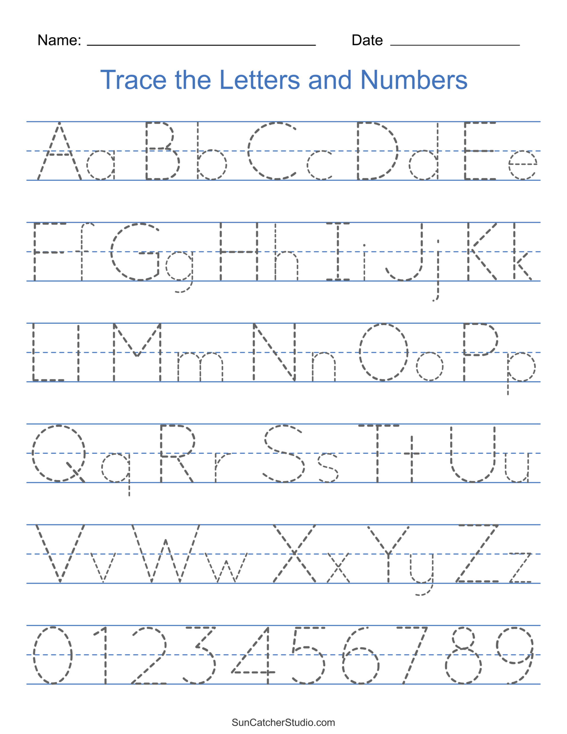 Tracing Alphabet Letters (Printable Handwriting Worksheets) – Free inside Free Printable Alphabet Tracing Sheet