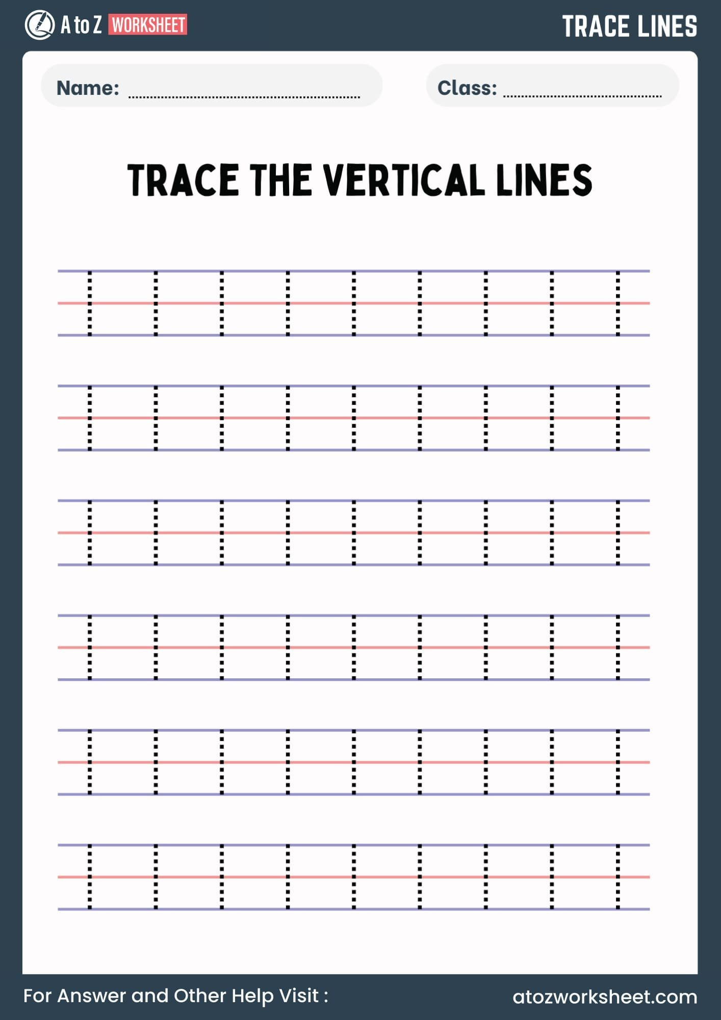 Tracing Lines Worksheets For Kids (Free Pdf) - A To Z Worksheet with Tracing Lines Worksheets Printable Free Download