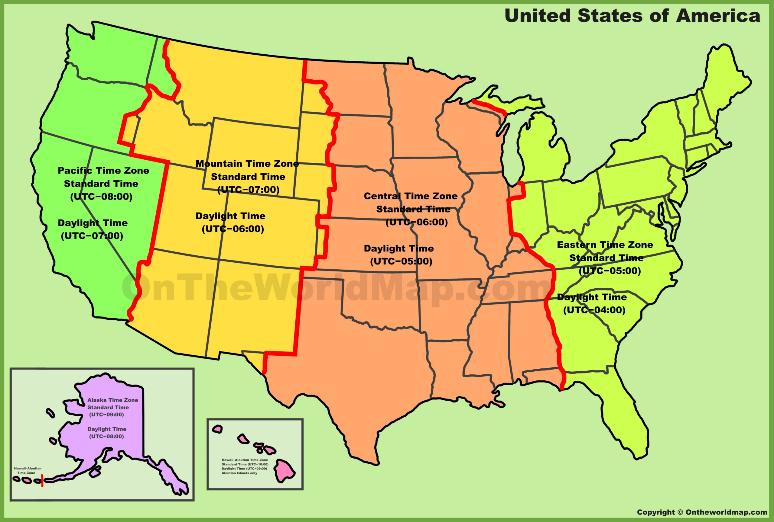 Usa Time Zone Map - Ontheworldmap with regard to Printable Map Of Time Zones Usa