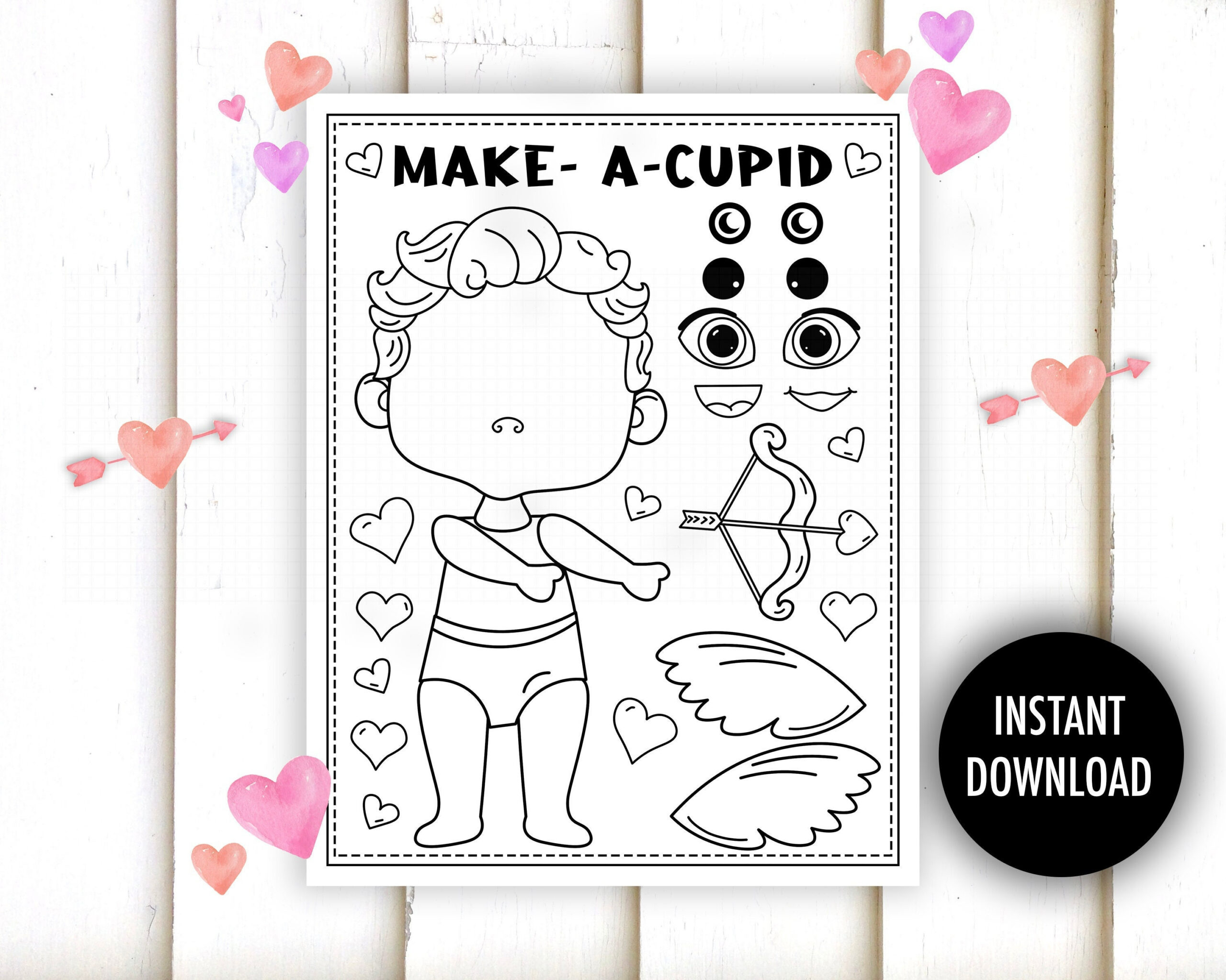 Valentine Cut And Paste Printable - "Valentine Crafts" Cupid pertaining to Valentine's Day Crafts Printables