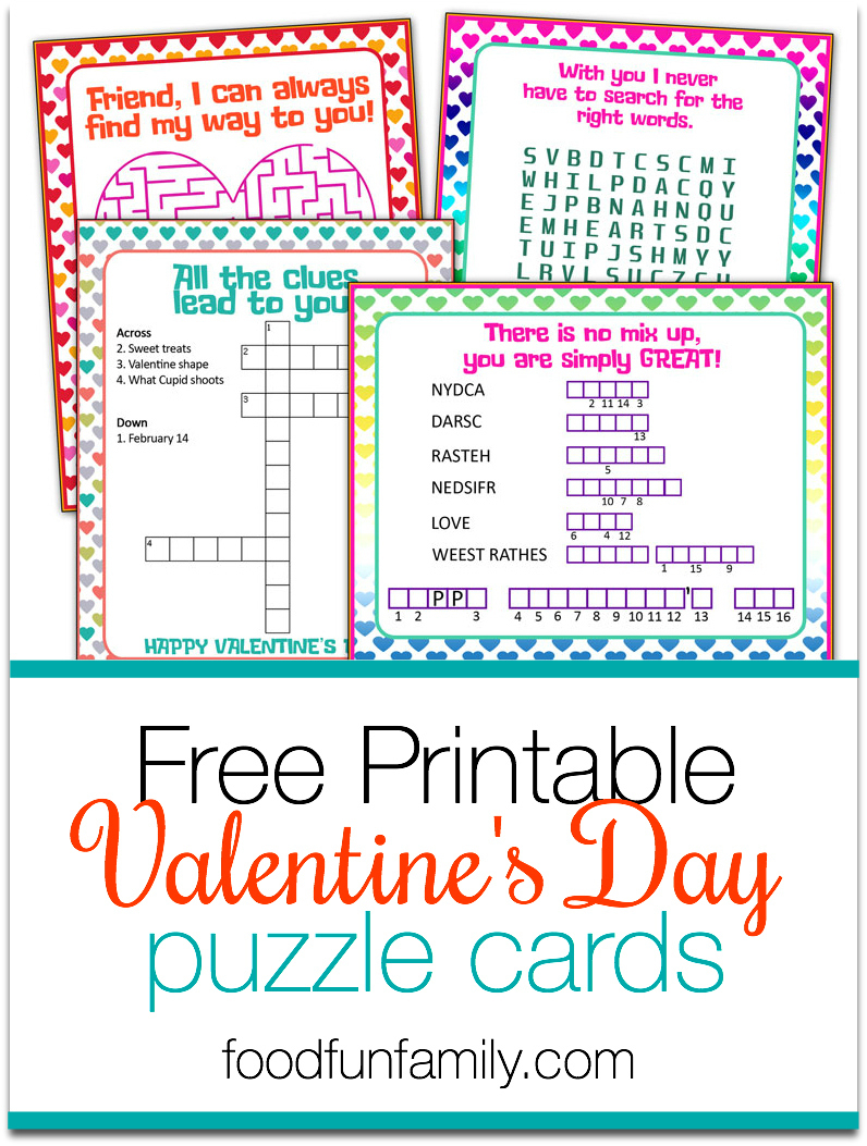 Valentine'S Day Puzzle Cards {A Free Printable} regarding Valentine'S Day Puzzles Printable