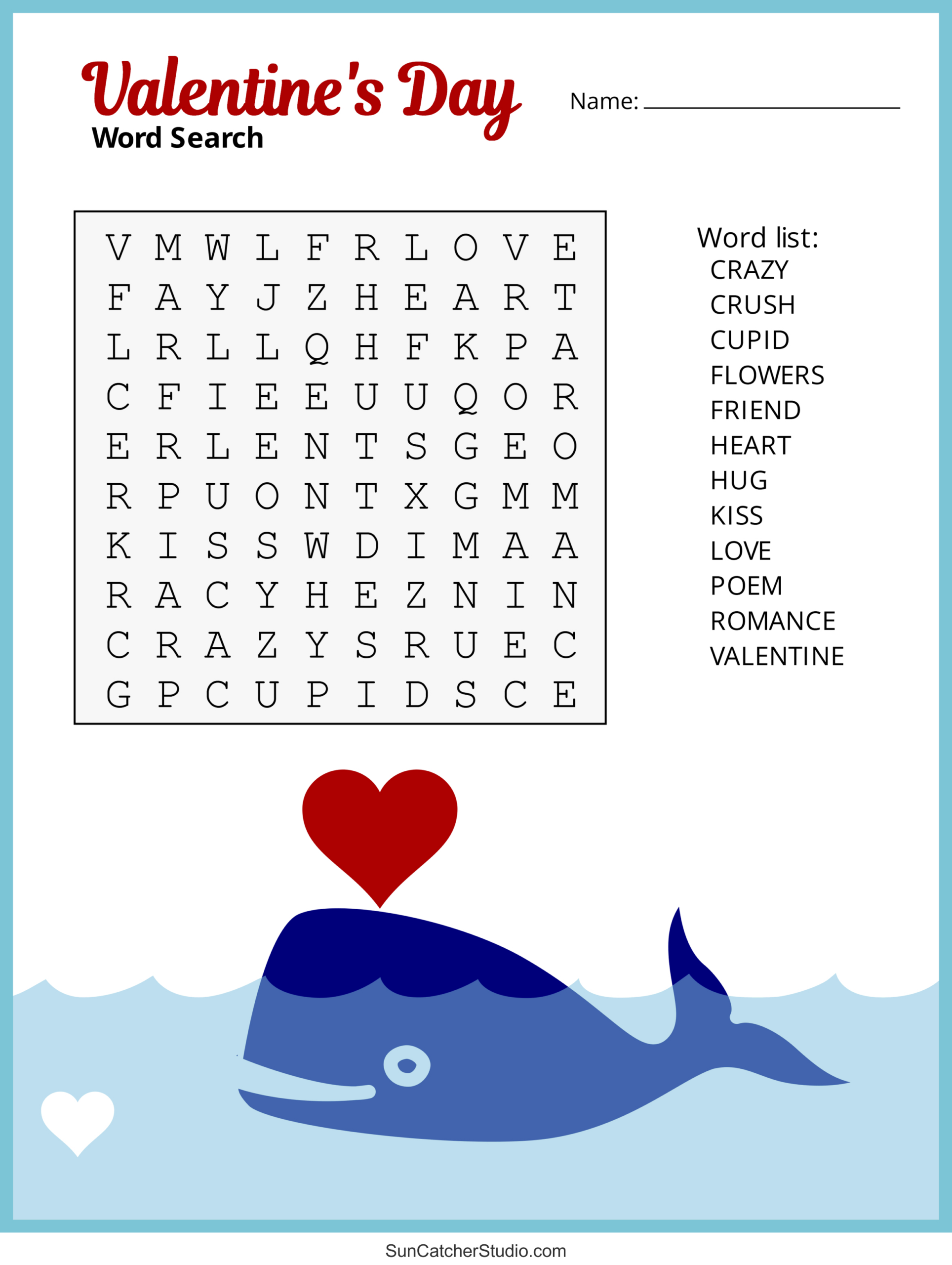 Valentine'S Day Word Search (Free Printable Pdf Puzzles) – Free inside Valentine's Day Puzzles Printable