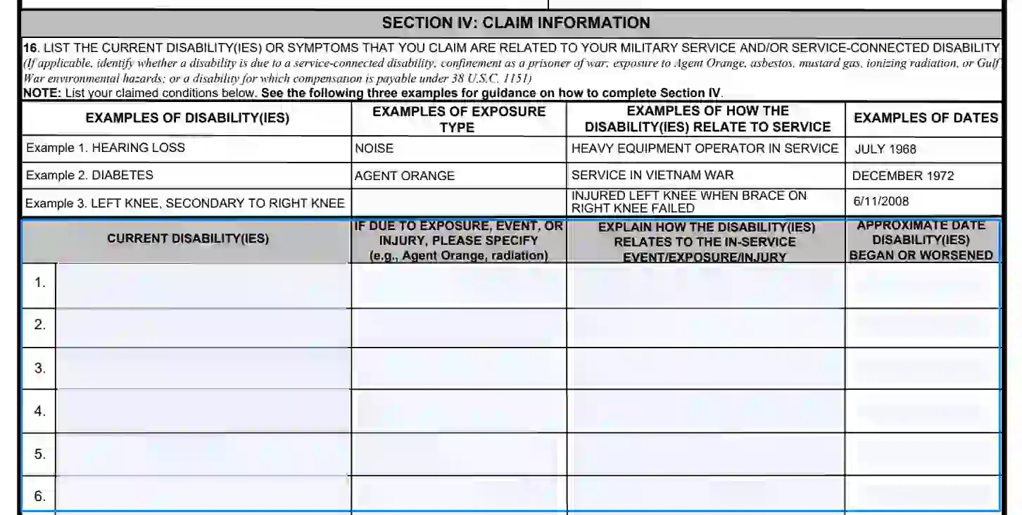 Vba Va Form 21-526Ez ≡ Fill Out Printable Pdf Forms Online with regard to Printable Va Form 21 526Ez