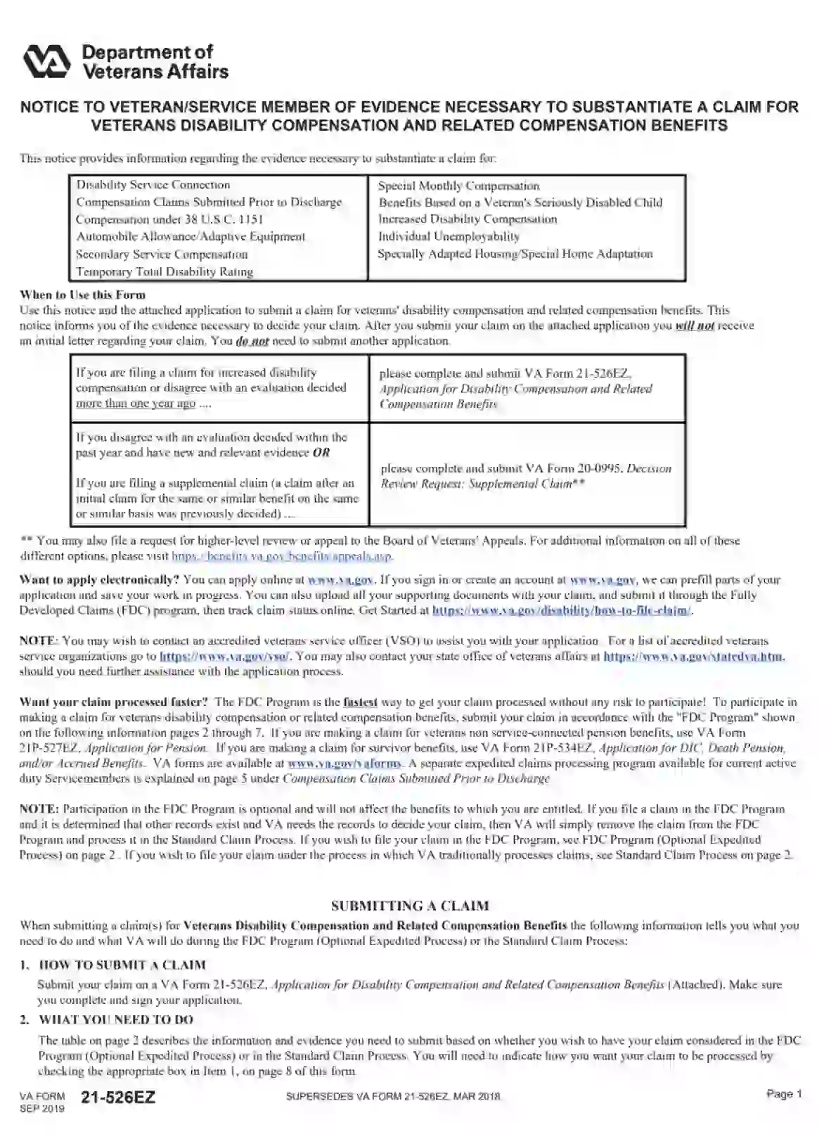Vba Va Form 21-526Ez ≡ Fill Out Printable Pdf Forms Online with regard to Printable Va Form 21 526ez