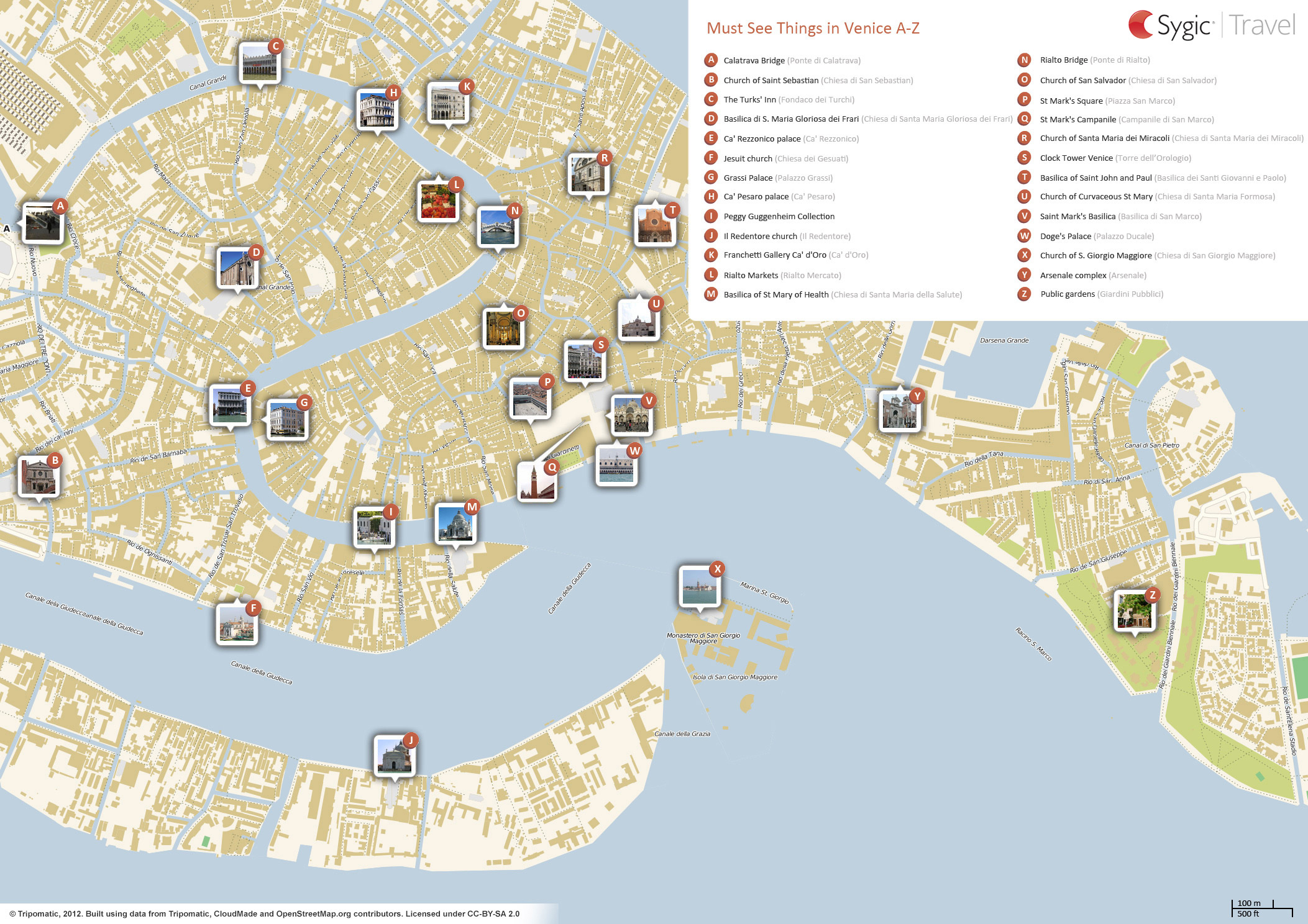 Venice Printable Tourist Map | Tripomatic in Printable Walking Map of Venice Italy